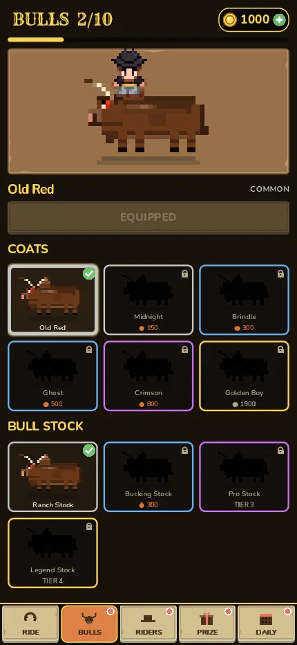 The bulls collection, with coats and bull stock to unlock